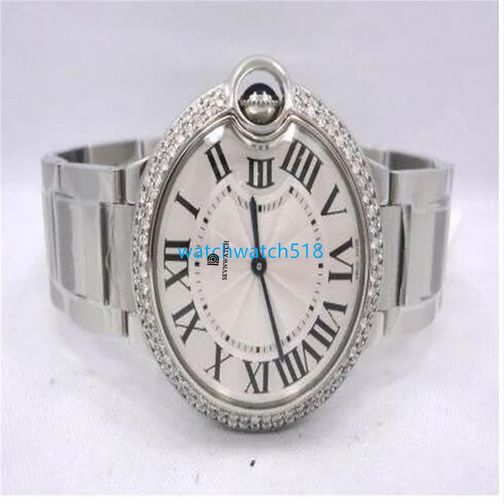 Womens Watch Quartz Movement Original Box Gift Sapphire New Diamonds Bezel 36mm W69011Z4 Stainsal Steel Seapphire Lady Wristwatch relect