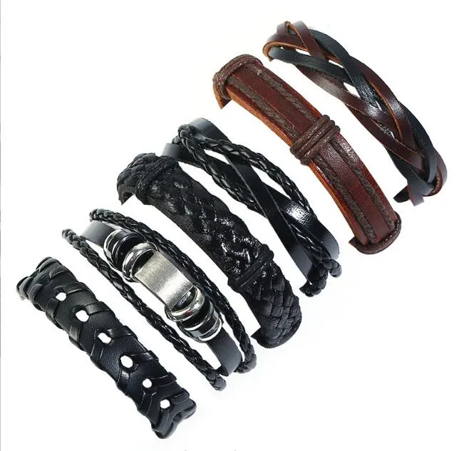 Bead Bead Men Men Woman Cowhide Bracelet DIY Бисера