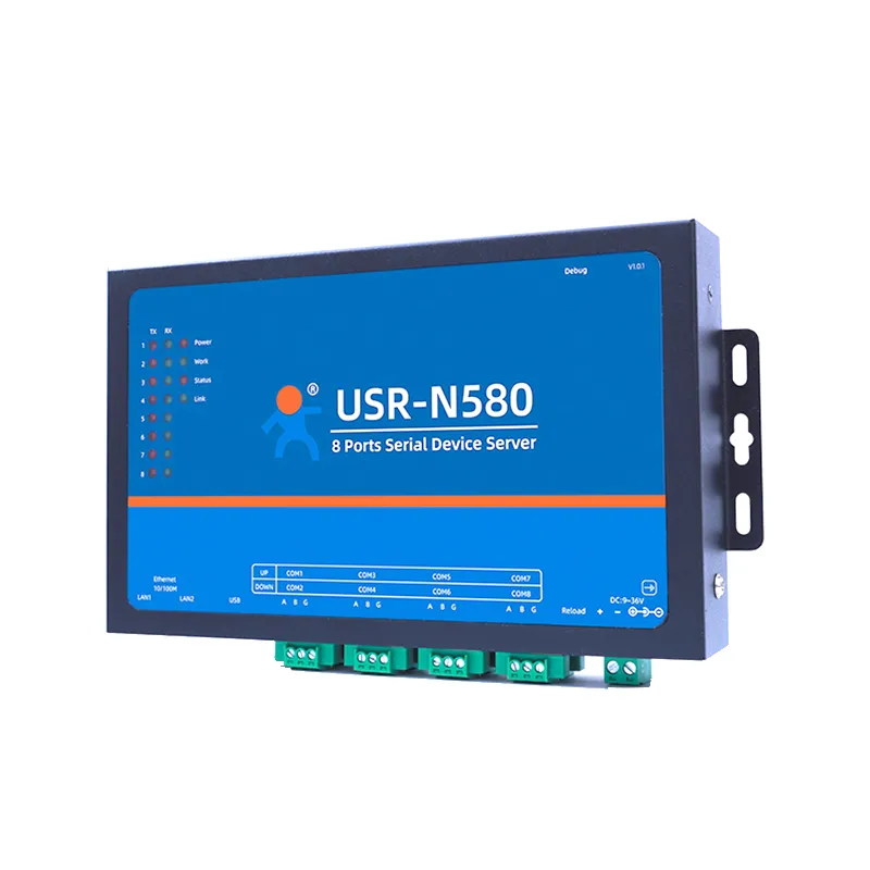 Smart Home Control USR-N580 8 porte RS485 Convertitore Ethernet seriale Supporto ModBus RTU a TCPSmart