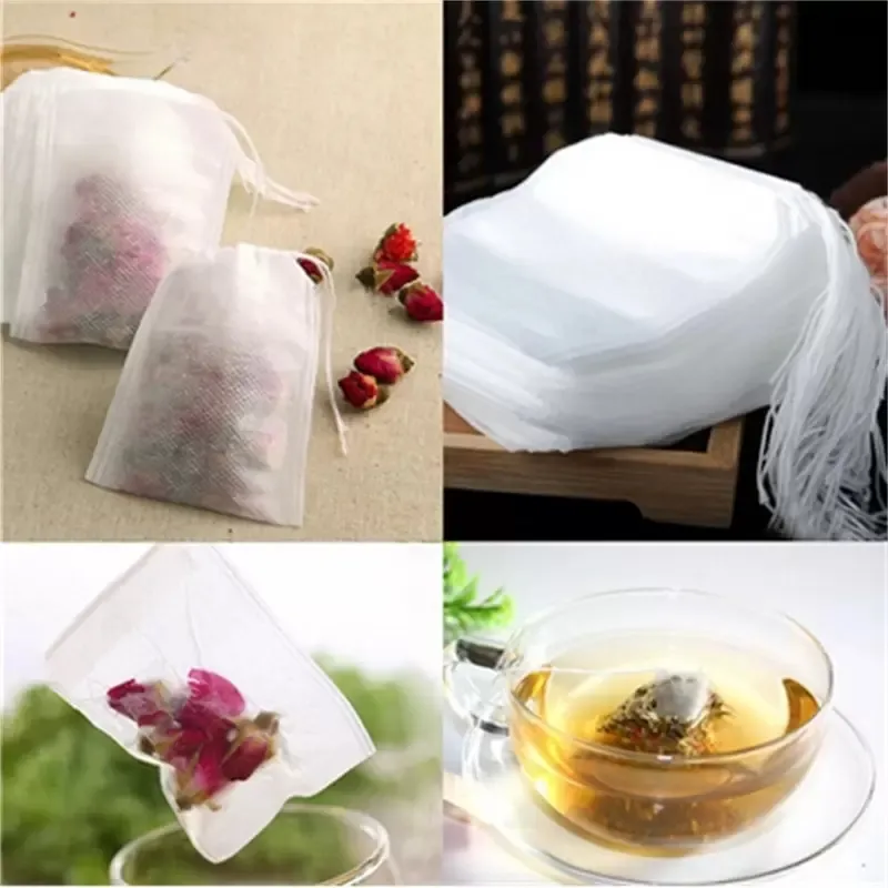 Sachets de thé vides sacs à outils de thé chaîne guérir joint filtre papier sachet de thé 5.5x7CM pour thé en vrac aux herbes XB1