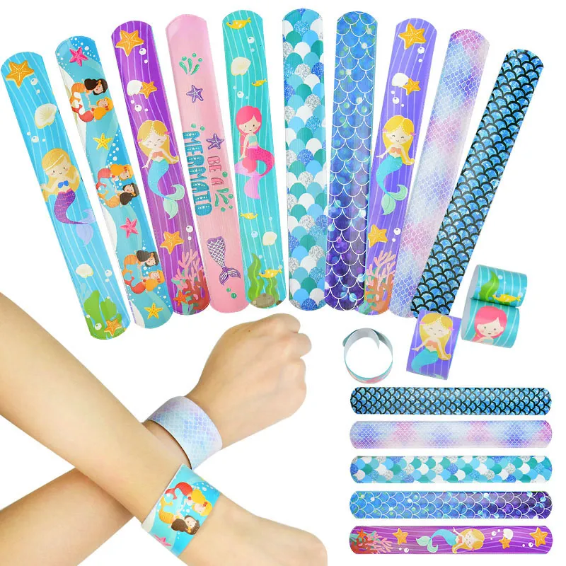 10sts sjöjungfru Palms Circle Toys Small Mermaid Theme Party Decorations Girl 1st Birthday Party Gift Under The Sea Baby Shower