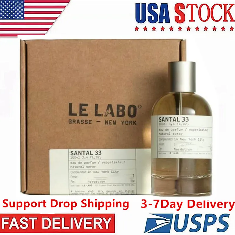 LE LABO Parfum Neutre 100ml Santal 33 Long Marque Eau De Parfum Parfum Durable Luxe Cologne Vaporisateur Livraison Rapide USA