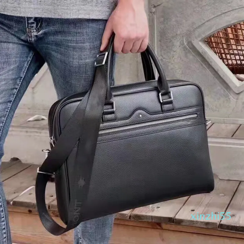 Valigetta di design di lusso per uomo Borsa per laptop da lavoro in vera pelle Custodia da gentiluomo con tracolla rimovibile264S