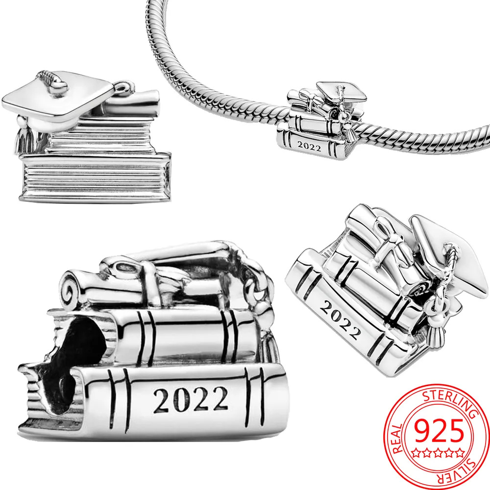 Nuovo popolare fascino commemorativo di laurea in argento sterling 925 gioielli braccialetto Pandora regalo di laurea accessori gioielli da donna