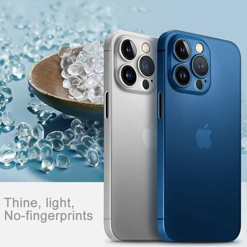 Hot Ultra Thin PP Case dla iPhone'a 15 14 13 12 Mini 11 pro Max x xr xs 7 8 6s plus matowa pokrywa szczupła clear odporna na wstrząsy