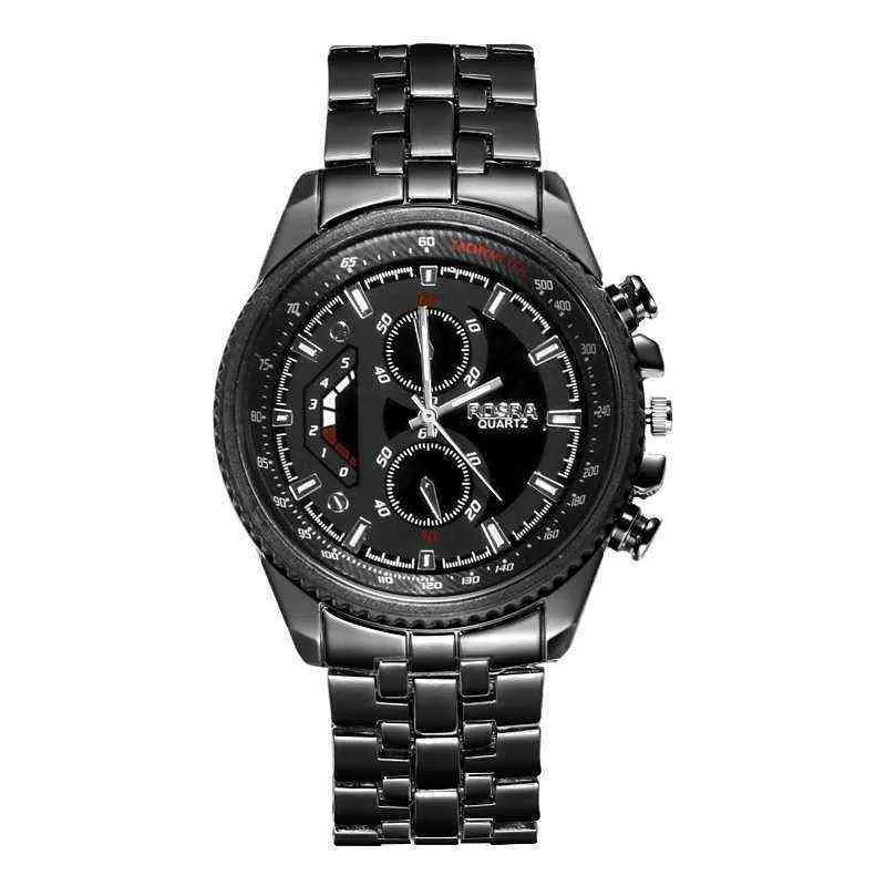 ROSRA Mens Sports Watch Black Stainless Steel... From  display picture 1