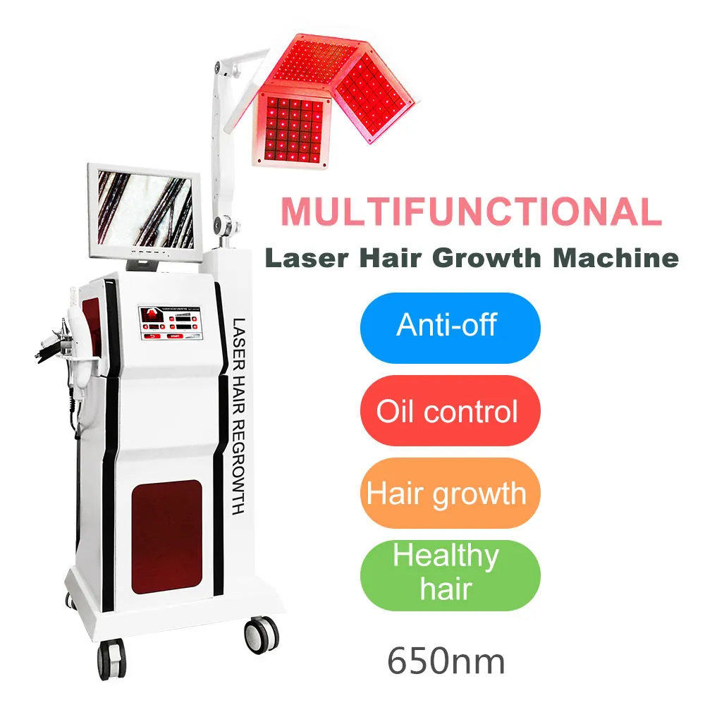 190pce Light 650nm Diode Laser Light Hair Growth Anti-Hair Loss Machine Stimulate Scalp Care Beauty Equipment With High frequency