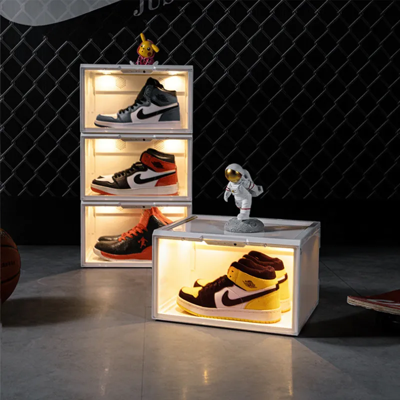 LED Shoe Box With Voice Control Acrylic Sneaker Storage Organizer With Lights White Black Red Purple Blue From Daye10 41.65 DHgate.Com