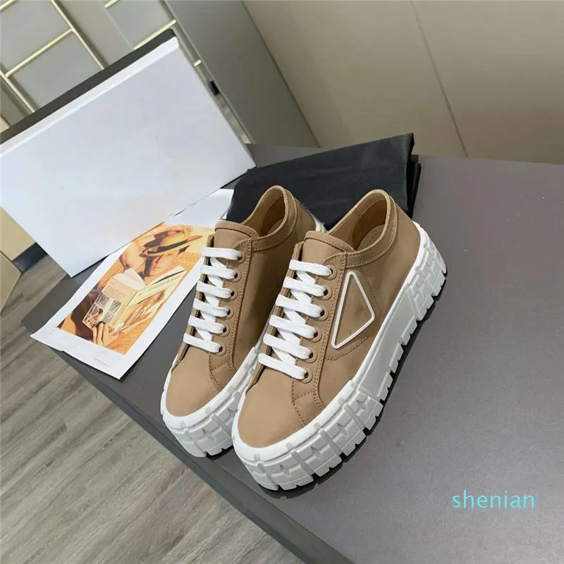 2022-Designer Sneakers Gabardine Nylon Casual Chaussures Marque Roue Formateurs De Luxe Toile Sneaker Mode Plate-Forme Solide Rehausser Chaussure