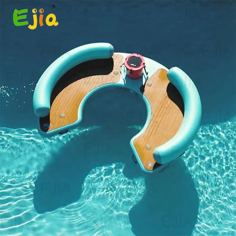 Double Layer Raft Inflatable Dock Hangout 240 Classic Inflatable Water Floating Raft ...