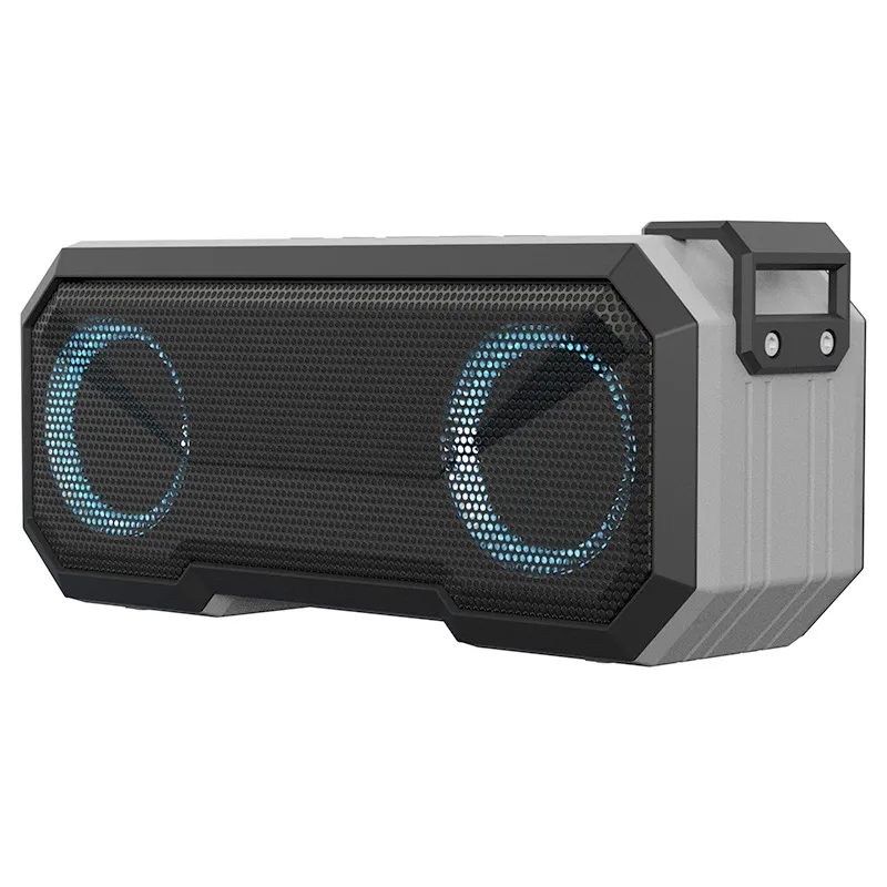 TWS Wireless Portable Speakers Bluetooth Shower Radio IPX7 Waterproof Bass Power Bank Outdoor Dance Loudspeaker Led Flashing Light Strong TF USB FM Radio 3.5MM Jack