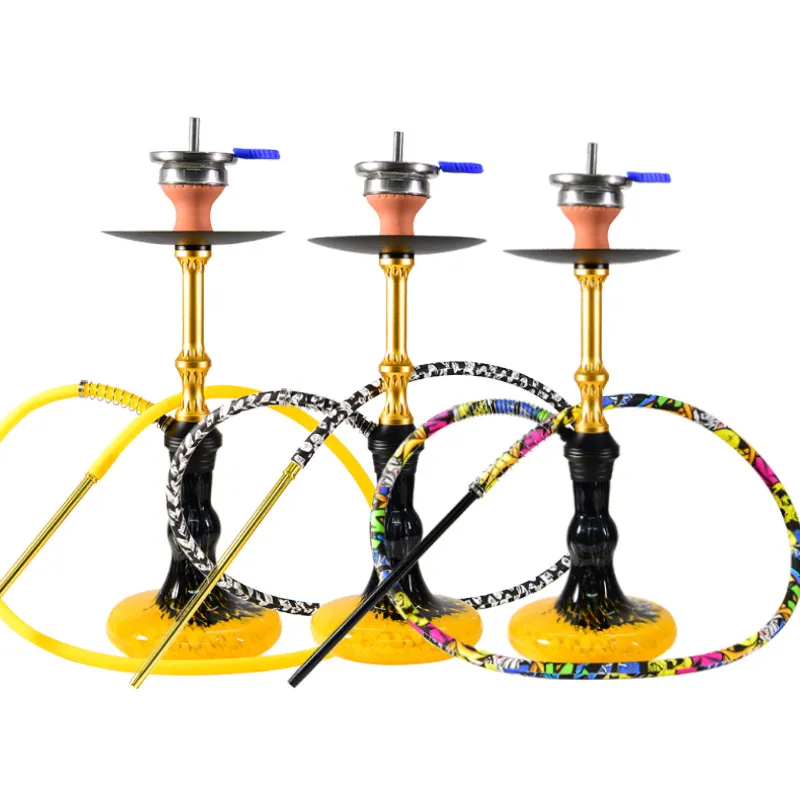 Narguilé arabe moyen tube unique sortie de tige moyenne silicone Apache narguilé shisha ensemble