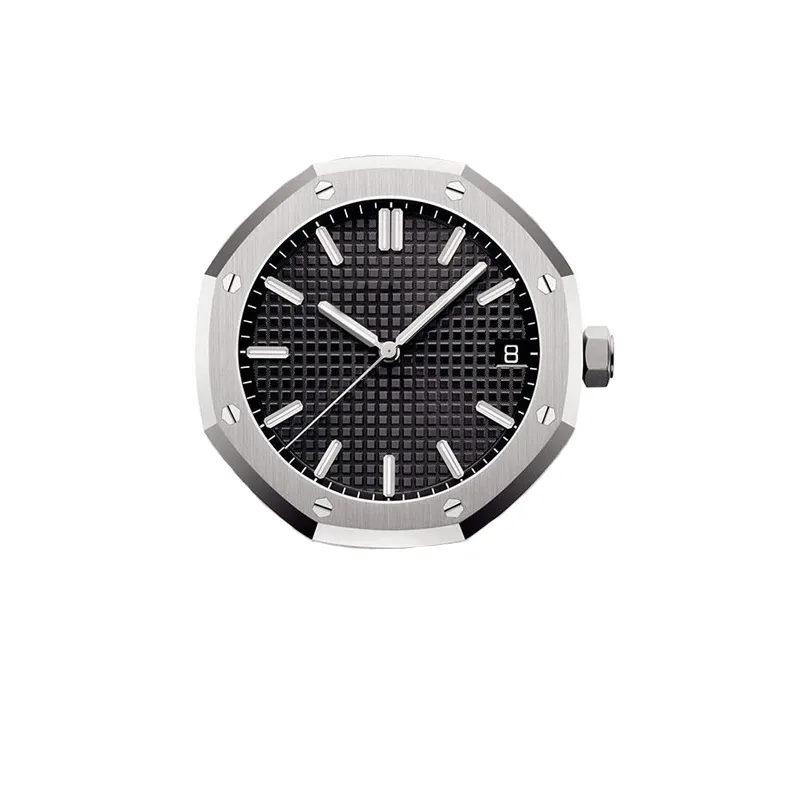 Montre de luxe pour hommes mécanique en acier inoxydable mouvement automatique montre noire fermoir coulissant montres étanches