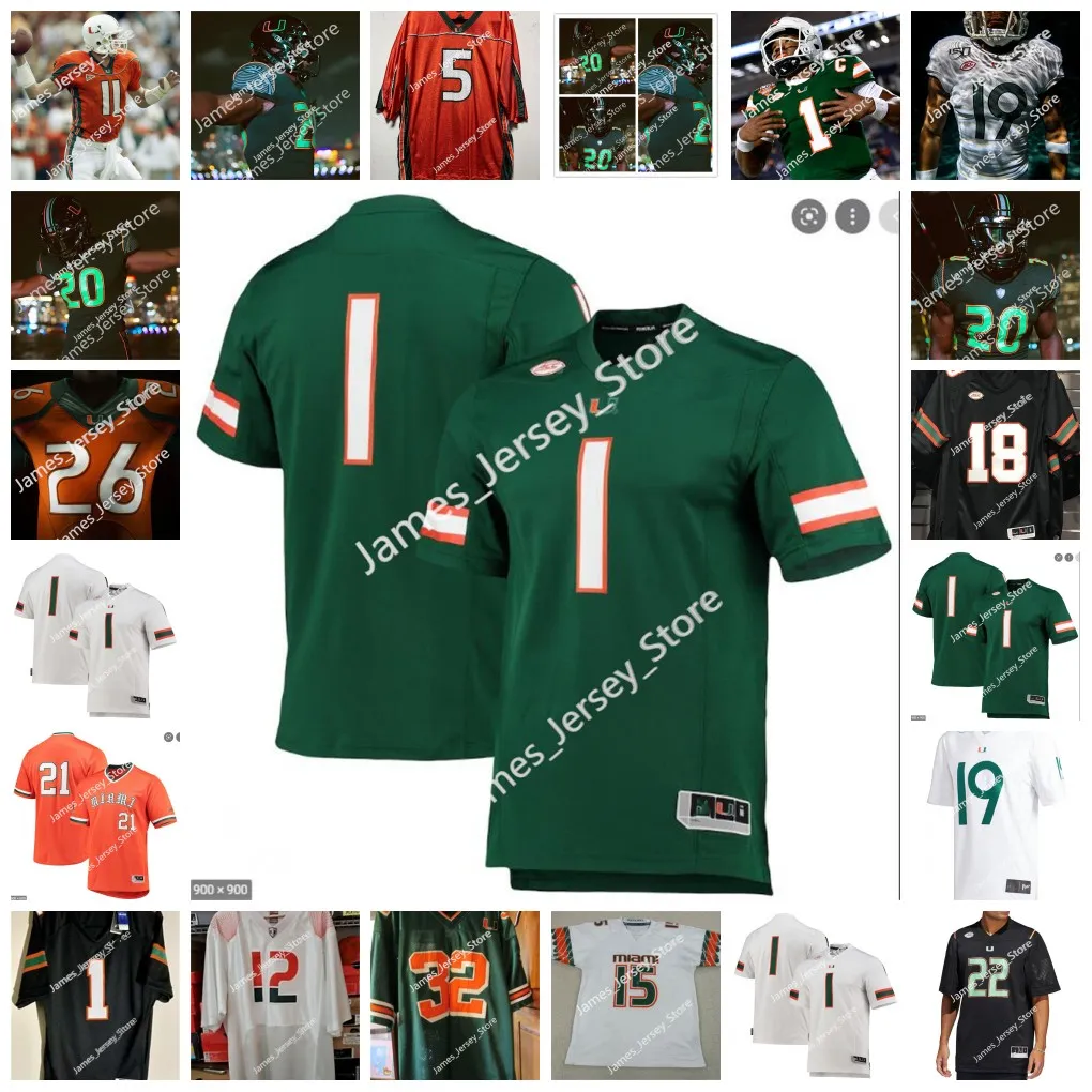 Camisa de futebol Miami Hurricanes 22 Thaddius Franklin Jr.