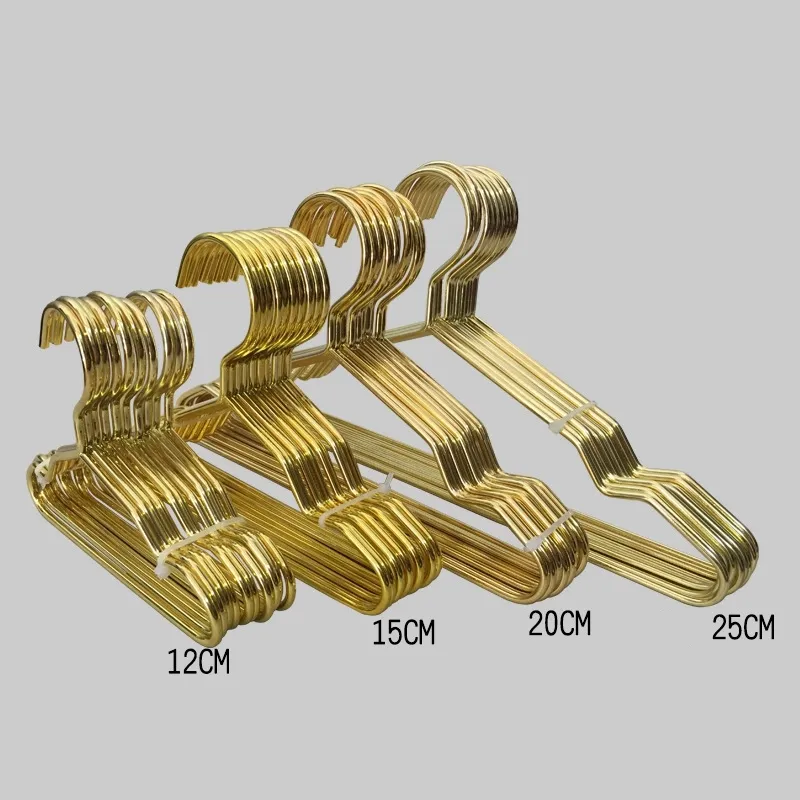 Atacado 25cm 20cm 15cm 12cm Pet Gold Metal Roupas Cabide Cabide Rack Pequeno Forte Casacos Cabide Para Cachorro