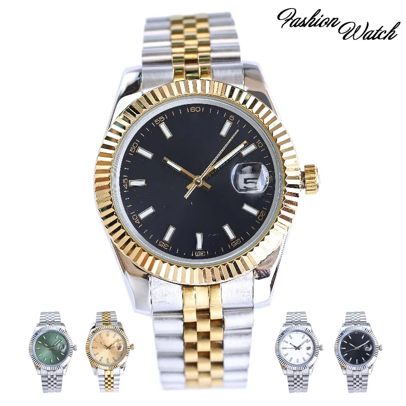 Diamentowe pary oglądają automatyczne zegarki Silver Day Just Mężczyźni Kobiety oglądają pełne paski ze stali nierdzewnej Ruch mechaniczny zegarek na rękę