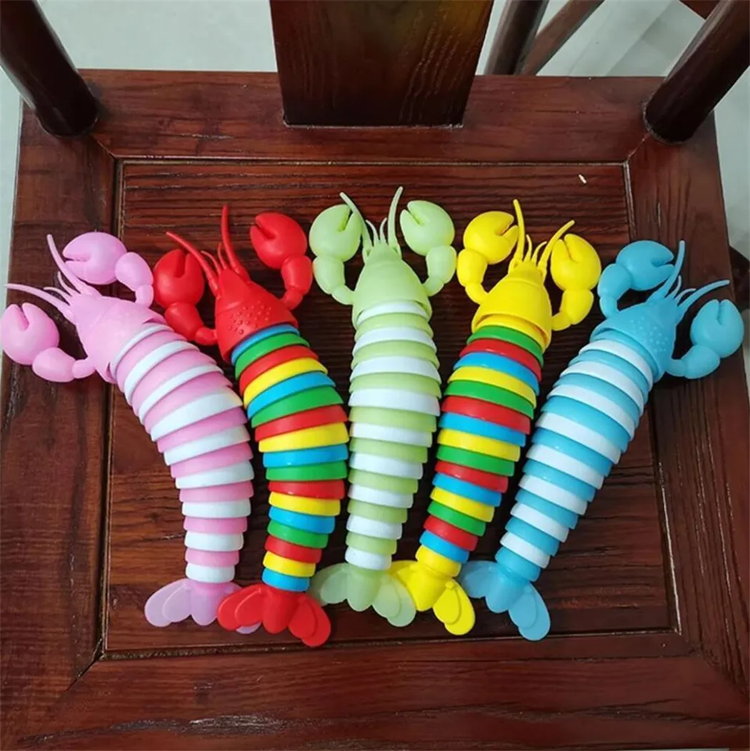 Fidget Toy Slug Articulated Flexible 3D Fidget Toys All Ages Relief Anti Anxiety Sensory For