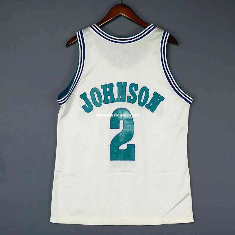 100% cousu Larry Johnson # 2 cousu Champion Jersey blanc hommes gilet taille XS-6XL maillots de basket-ball cousus Ncaa