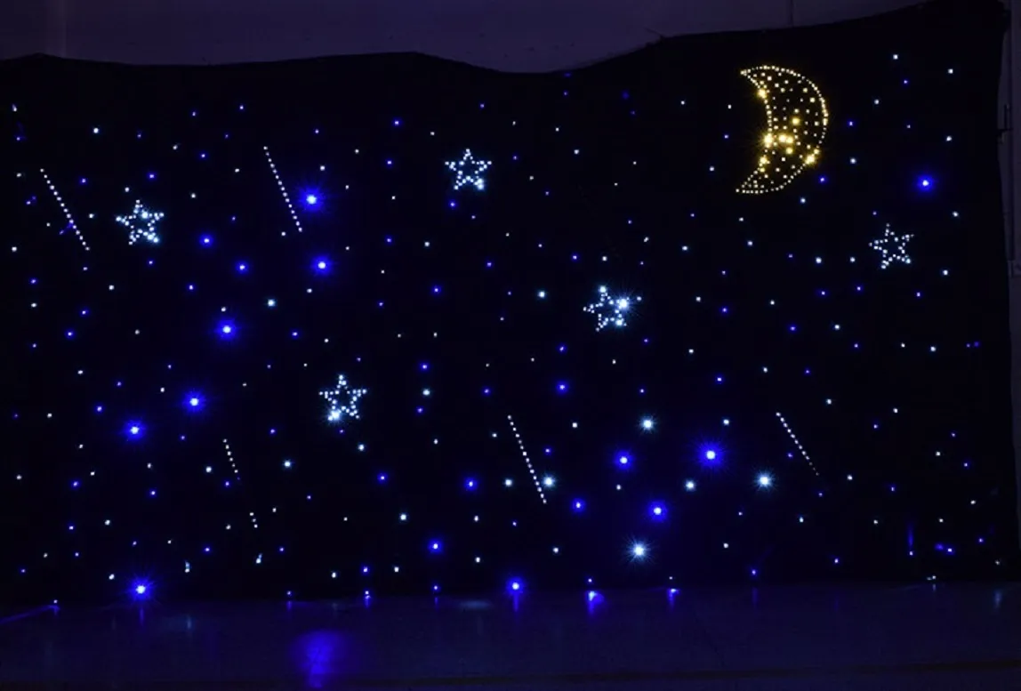 Färgglad LED -stjärnklar gardin DMX -kontroll natt himmel scenbelysning