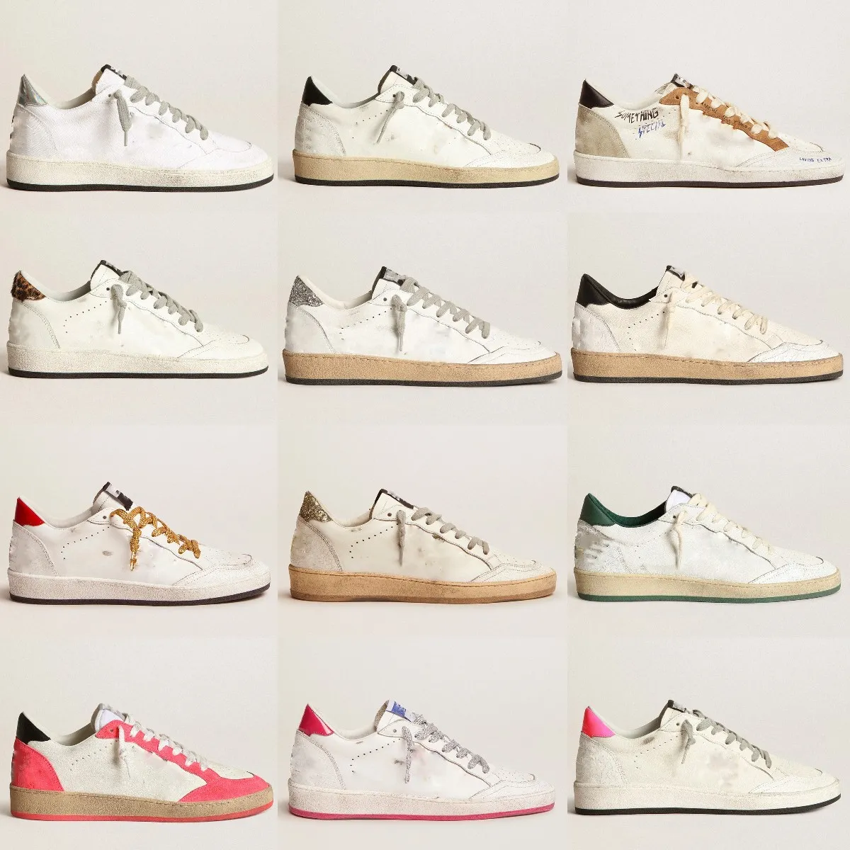 Zapatos de disenador de Italia Popularidad Golden Ball Star Zapatillas de deporte para mujer Hot pink Glitter python Star sneaker Classic White Do old