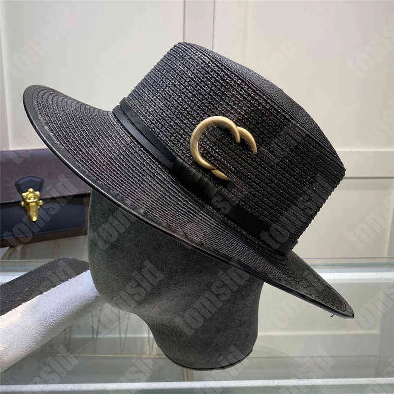 bai cheng Mens Womens Designers Straw Hat Fashion Sunhat Brand Gold Buckle Grass Braid Designers Bucket Hats For Woman Ball Cap Baseball Caps