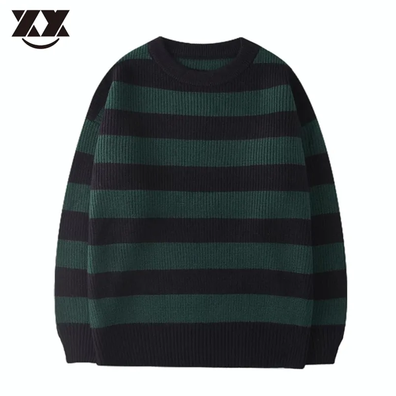 Sweater Tate Langdon Vintage Men, suéter listrado verde malha pullover feminino unissex casual harajuku suéter de suétera BM Style 220819