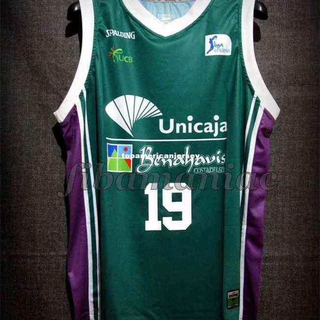 FIBA MindAUGAS KUZMINSKAS #19 Unicaja Málaga Jersey Genuine Jersey High Quality Cost Vest Tamanho superior XS-6XL Camisas de basquete costuradas NCAA