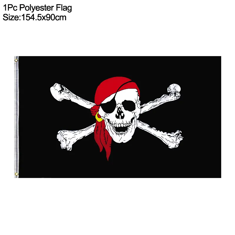 Pirate Captain Cosplay Costume Props With Hat, Hook, And Hand Flag