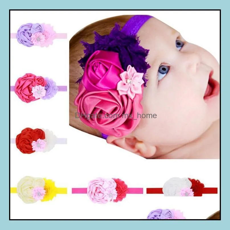 Hair Accessories Europe Fashion Baby Children Girls Headband Rose Flowers Hairband Kids Head Bands Headwear Accessory Pography Mxhome Dhqag