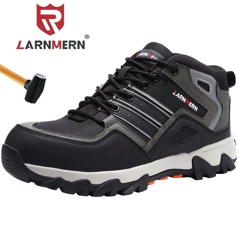 Larnmern Men Safety Safety Shoes Steel Toe Work Shoes for Men Contricture Construction المشي لمسافات طويلة مع أحذية عمل قابلة للتنفس 201019