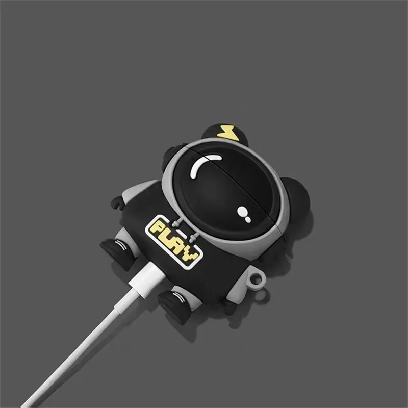 3D-hörlurtillbehör för AirPods 1 2 3 Pro Silicone Spaceman Earphone Case Cartoon Headphone Cover Anti-Fall Charging Box