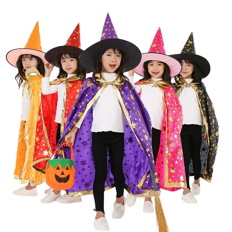 Halloween imprezowe kostiumy Witch Cloak z hat tricka lub traktowanie Costume Costume Akcesoria do cosplay