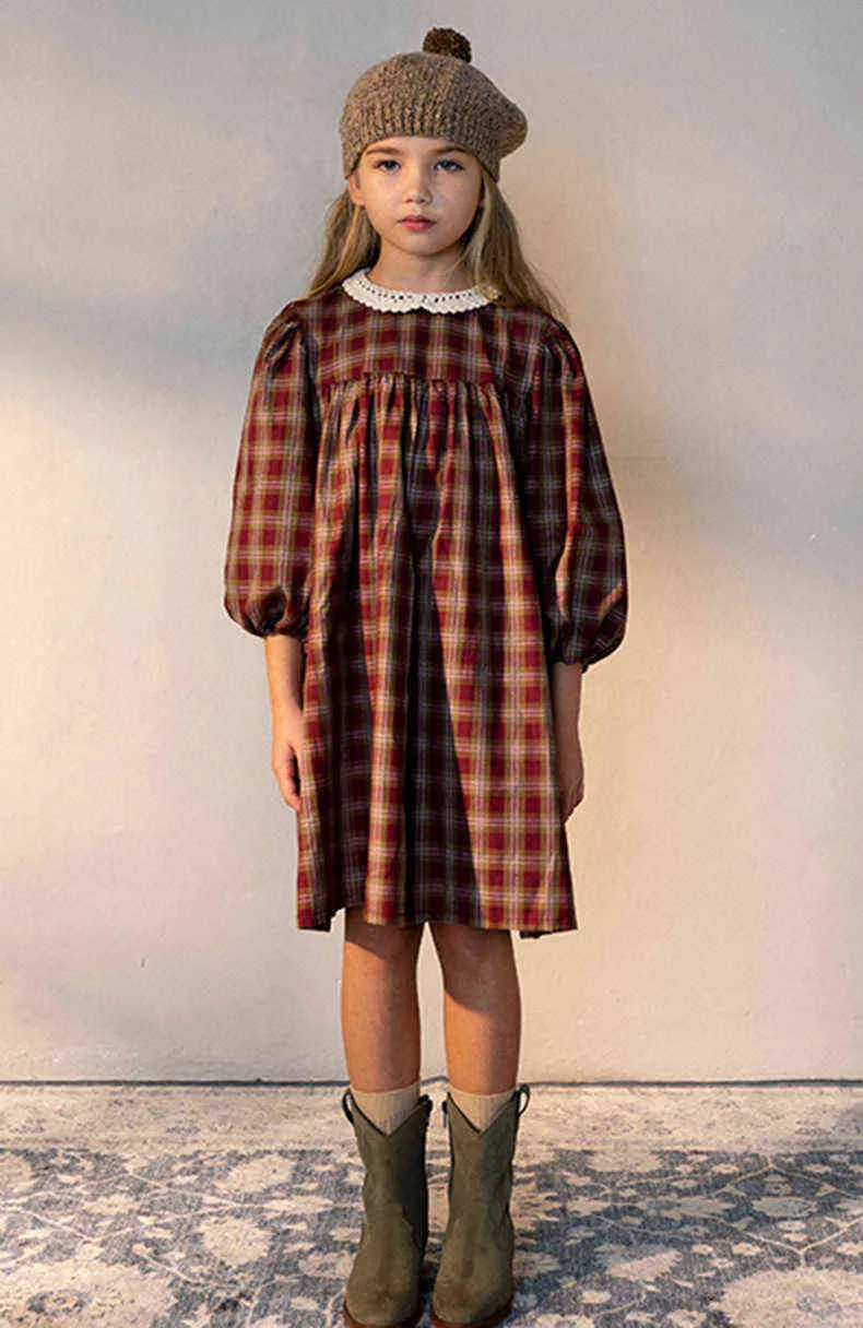 BeBe Brown Plaid Dress For Toddler Girls Peter Pan... From Nickyoung06,  $22.17 | DHgate.Com