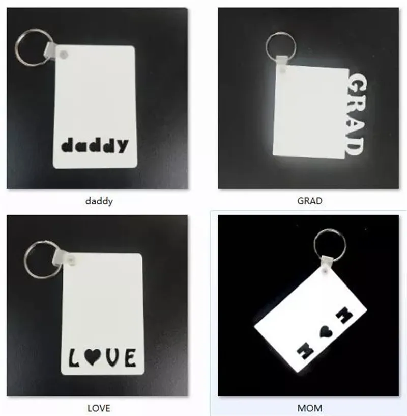 Sublimation Keychains White Blank Pendant Sublimated MDF Keychain Dpuble Sided Customized Party Gift A02