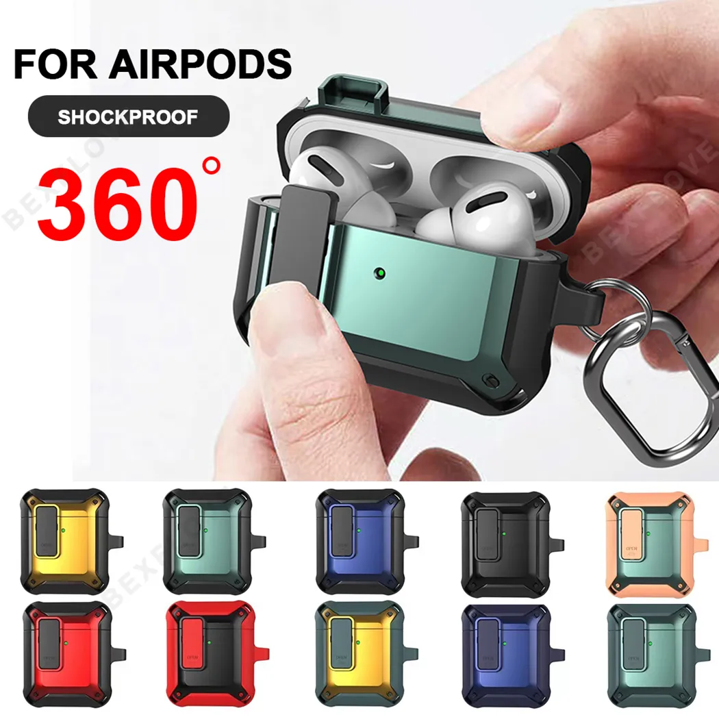 حالات تغطية التبديل لـ AirPods Pro Case TPU PC Cover Apple Air Pods 3 2 Earphone Accessories Carbon Pattern -keykain