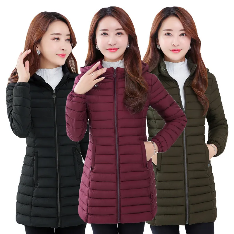 Parka Women Winter Coats Long Cotton Casual Hooded Jackets Ladies Warm Parkas Female Overcoat Coat Removable Hood 220818