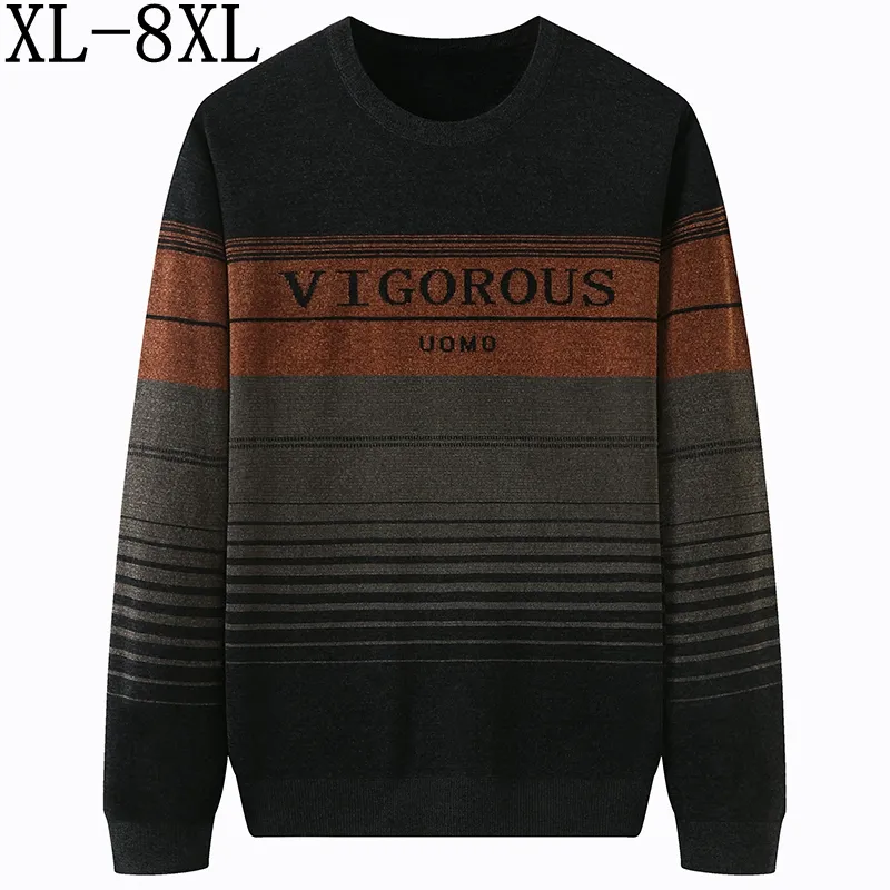 Suéteres para hombre 7XL 6XL 2022 Otoño Invierno suéter suelto de gran tamaño para hombre suéter grueso cálido para hombre jerséis Casual Pull Homme HiverMen's