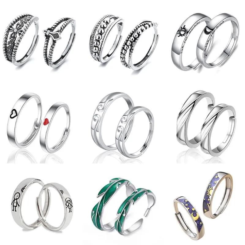 Hochzeit Ringe Kreative Für Frauen Männer Liebhaber Paar Ring Set Freundschaft Engagement Band Offene Liebe Sonne Mond Trend Schmuck hochzeit