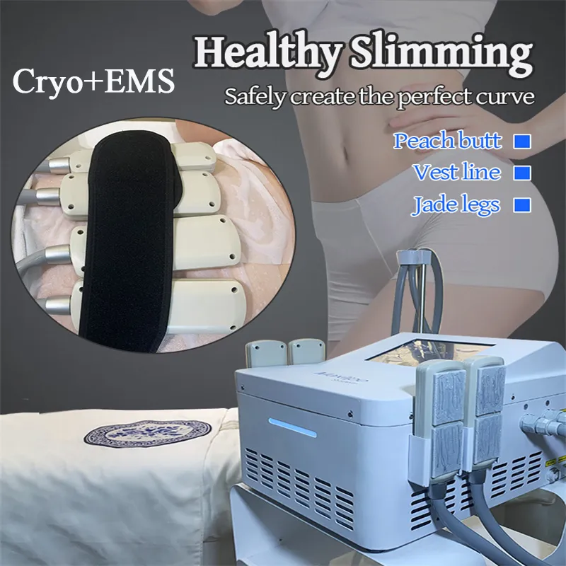 Portátil 2 em 1 Máquina de gravação de congelamento de gordura Criotólise Crioterapia EMS EMS Redução de peso Equipamento de escultura do corpo com almofadas criogênicas para o centro de beleza