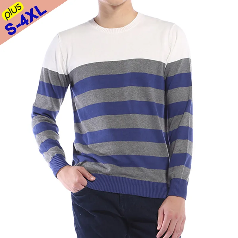 Men's Sweaters Fashion Men Pullovers Slim Sweater Chiristmas Jumper Male Autumn Winter Strip Knitwear Jersey Man ClothesMen's