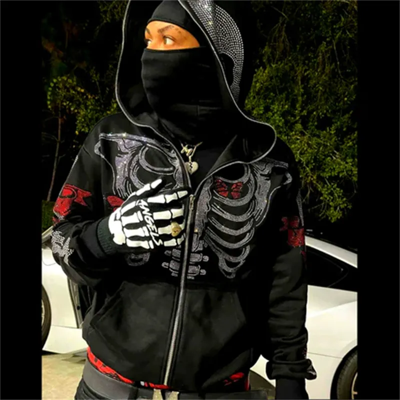 Mens Y2K Zip Skeleton Zip Up Hoodie With Rhinestone Butterfly Skeleton Print Fashionable Goth Long Sleeve Sweatshirt With Oversized Top 220819 From Xiao0002 Vendor, $12.71 | DHgate.Com Mens Y2K Zip Skeleton Zip Up Hoodie With Rhinestone Butterfly Skeleton Print Fashionable Goth Long Sleeve Sweatshirt With Oversized Top 220819 From Xiao0002 Vendor, $12.71 | DHgate.Com