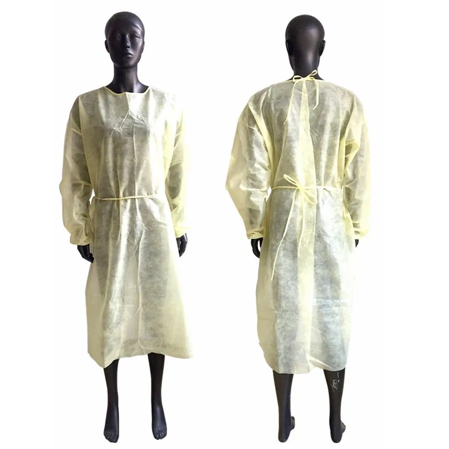 Dokuma Yağmurluk Koruyucu Giysiler Tek Kullanımlık İzolasyon Elbiseleri Takılar Toz Anti B0823