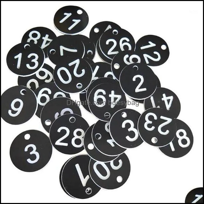 Party Decoration Digital Number Card Pubs Restaurants Clubs 1 To 50 Engraved 35Mm Discs Table Numbers Locker Hand Storage Zx Bdesybag Dhlco