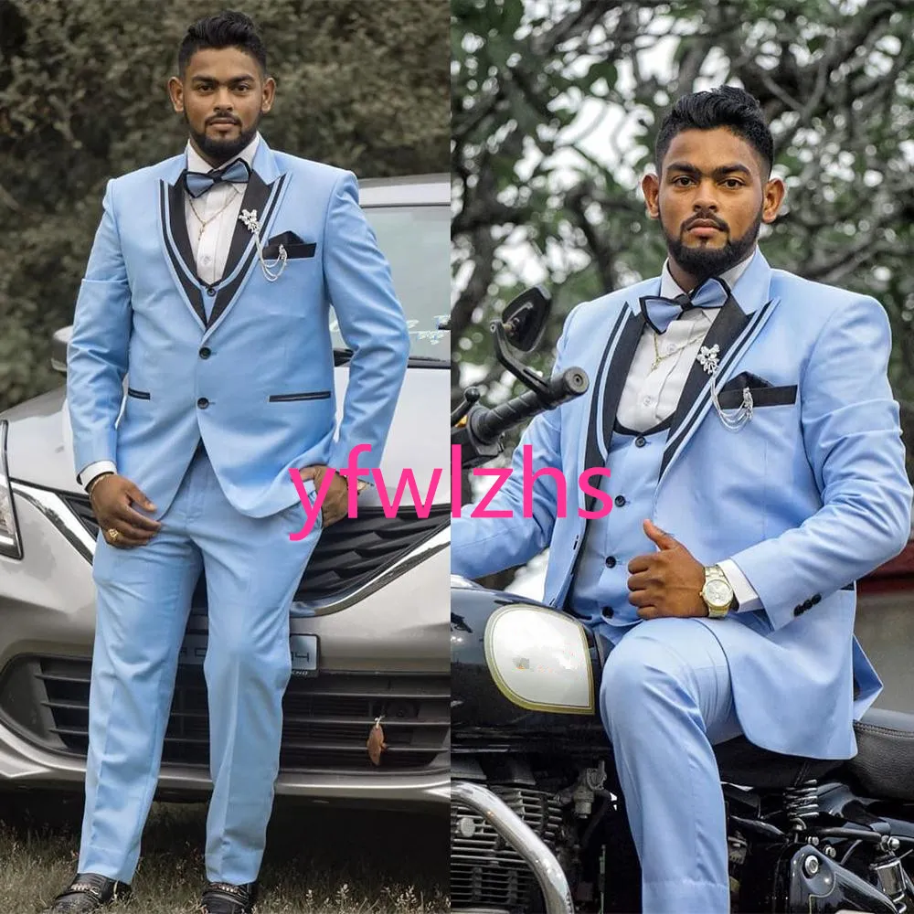 Anpassa Tuxedo Två knappar stilig topplakvelbrudgum Tuxedos Men Suits Wedding/Prom/Dinner Man Blazer Jacket Pants Tie Vest W1126