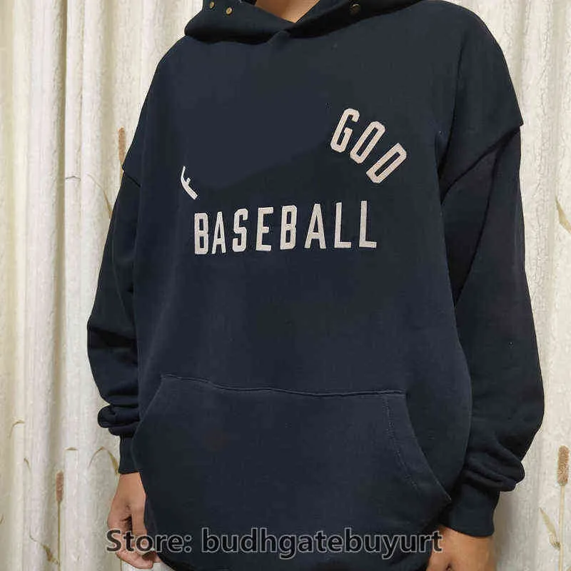 Main Ess Beflockung Baseball FG Brief Hoodie Saison 7 Pullover Hoodie Männer und Frauen High Street Trend klassische lässige Damen süße süße lose Pullover