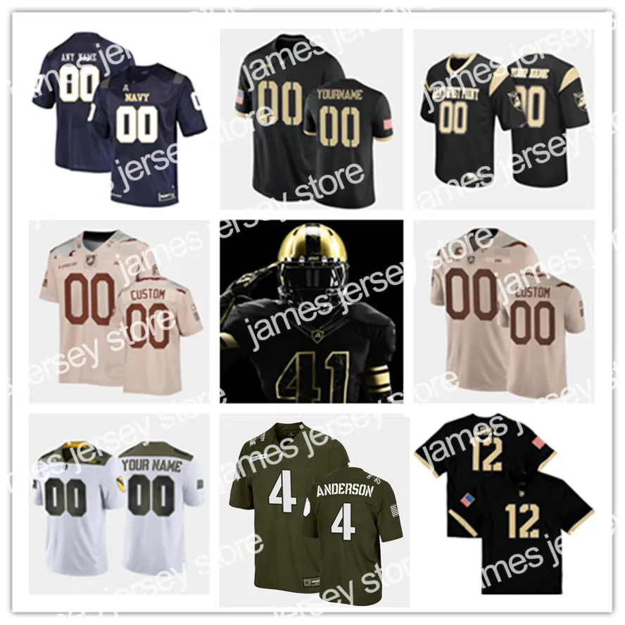 22 2022 NCAA Custom Army Black Knights Football Jersey 19 Delshawn Traylor 13 Roman Purcell 8 Kelvin Hopkins Jr. 7 Jemel Jones 16 Alijah Curtis