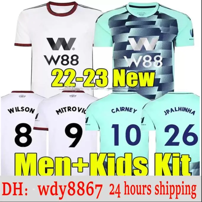 2022 2023 Jerseys de football Kebano Mitrovic 22/23 Home Away Cairney Wilson Muniz J. Palhinha Robinson Men Kids Kit Kit Football Shirts Uniform Tops