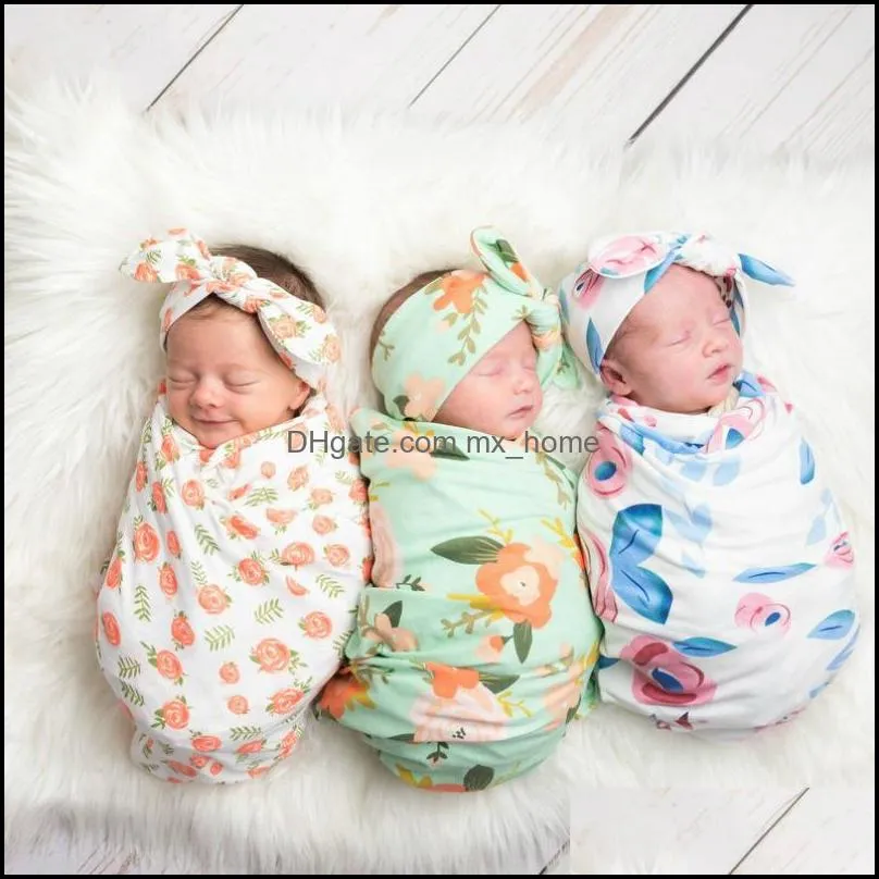 담요 Swaddling Europe Baby Florals Swaddle Wrap 담요 랩 랩 보육 침구 수건 유아 감염 천으로 DIY HE MXHOME DHM31