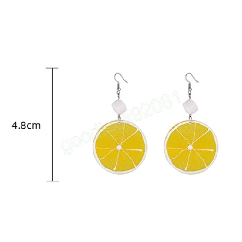 Christmas Lemon Dangle Earing for Women Trendy Resin Long Cute Fruit Pendant Drop Earrings Fashion Jewelry for Girls Gifts