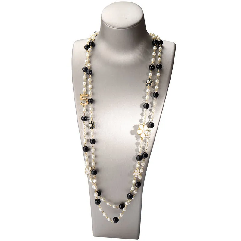 So Pretty Long Collier De Perles Pour Femme Avec Fausses Perles